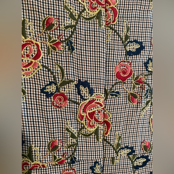 Brooks Brothers size 8P Houndstooth Floral Embroidered Metallic dress - Picture 6 of 7